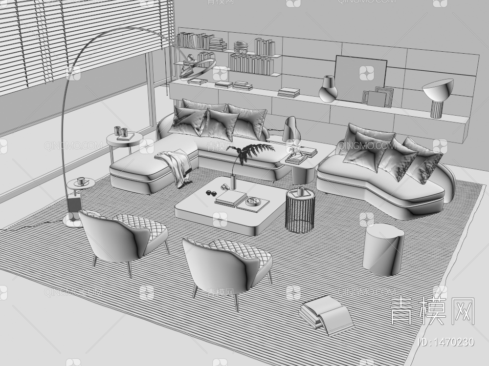 Minotti 沙发茶几组合3D模型下载【ID:1470230】