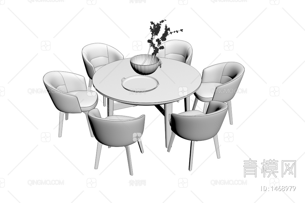 餐桌椅组合3D模型下载【ID:1468979】