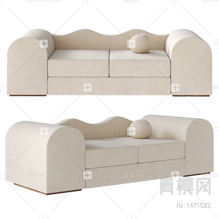白色沙发 软体沙发3D模型下载【ID:1471523】