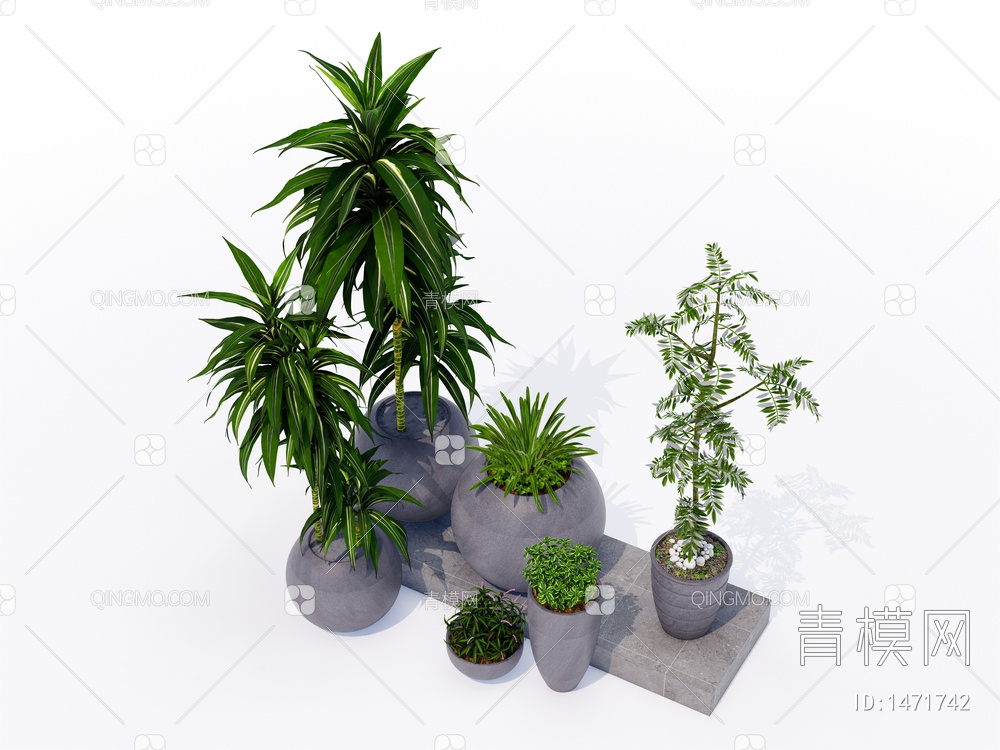 植物盆栽盆景SU模型下载【ID:1471742】