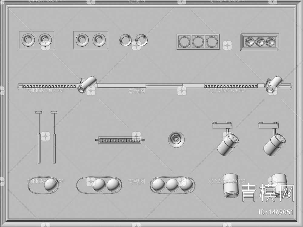 筒灯 射灯3D模型下载【ID:1469051】