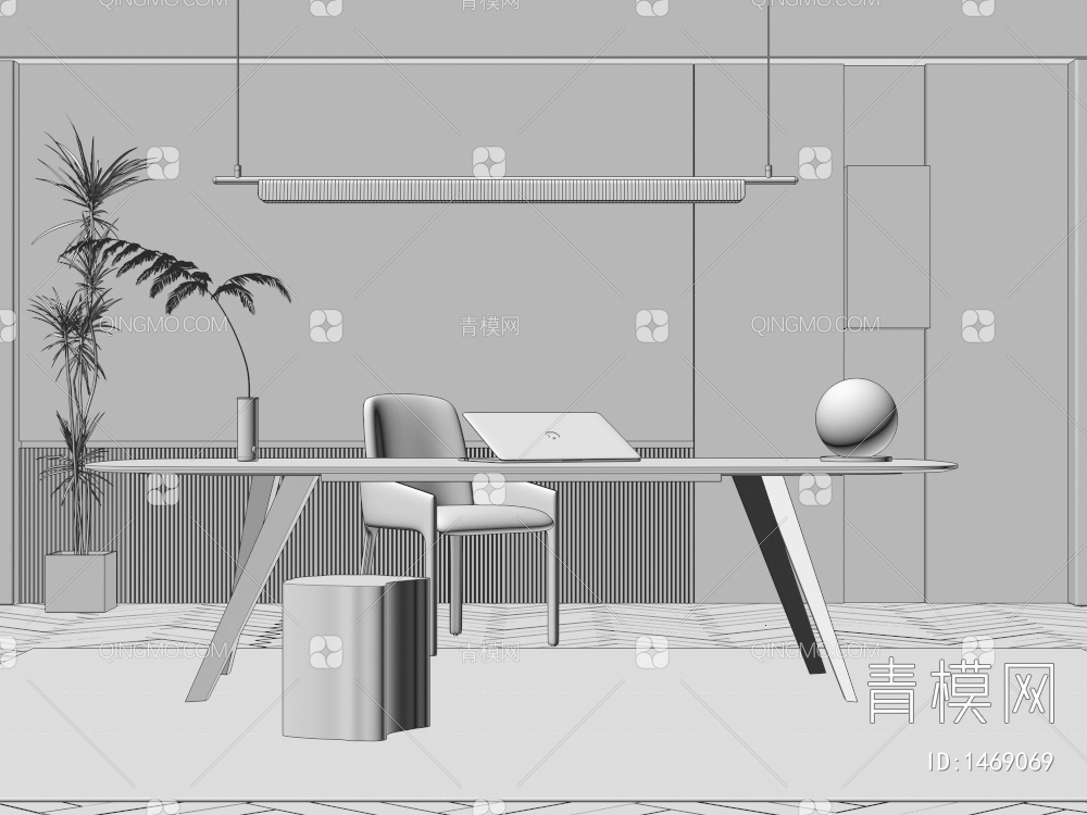 书桌椅3D模型下载【ID:1469069】