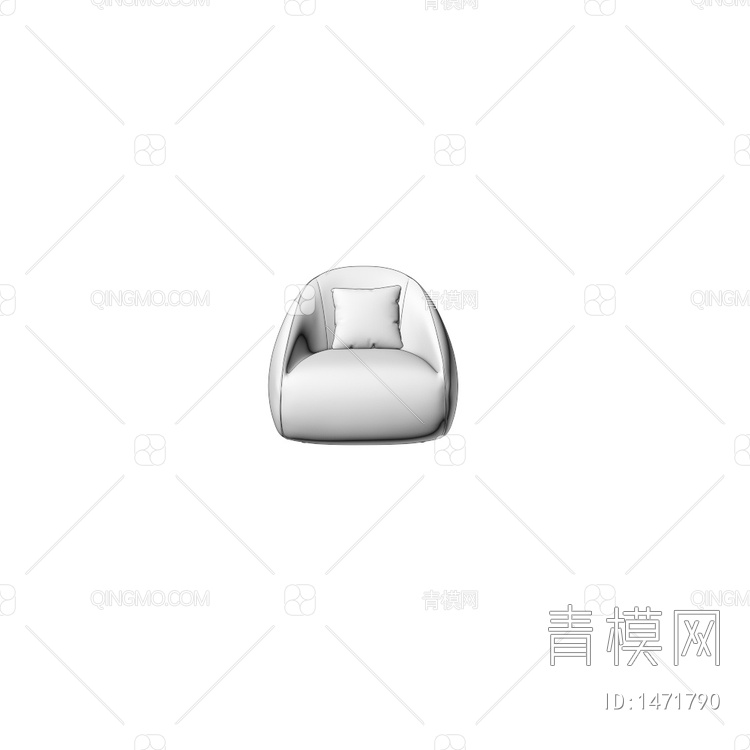 Vigo 灰单人沙发3D模型下载【ID:1471790】