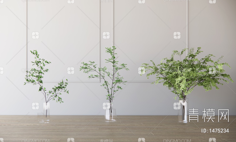 花瓶盆栽3D模型下载【ID:1475234】