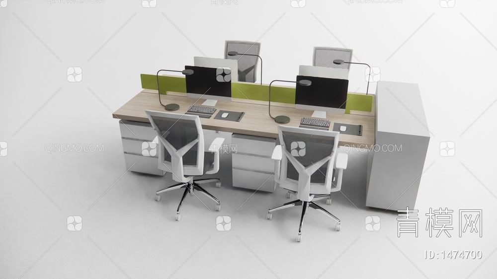 办公桌椅3D模型下载【ID:1474700】