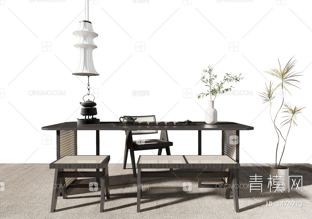 茶桌椅3D模型下载【ID:1474913】