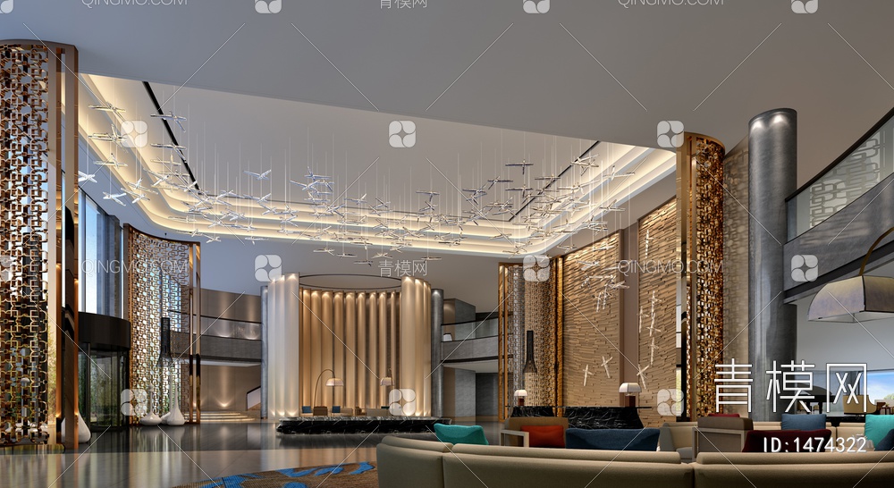 酒店-大堂3D模型下载【ID:1474322】