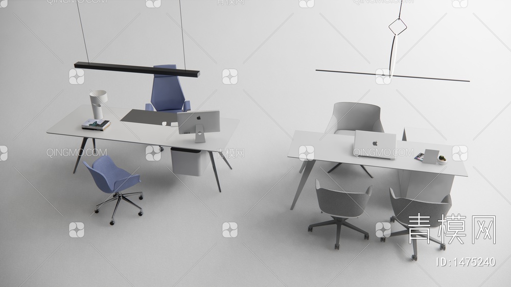 办公桌椅3D模型下载【ID:1475240】