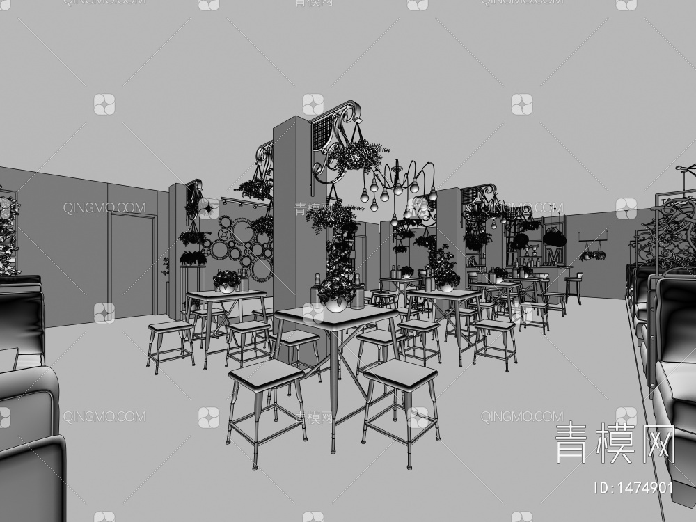 音乐餐吧3D模型下载【ID:1474901】