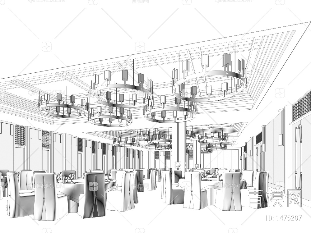 宴会厅 中餐3D模型下载【ID:1475207】