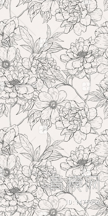 花砖植物壁纸贴图下载【ID:1476656】