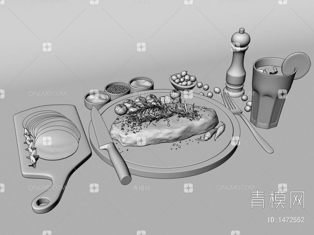 西餐3D模型下载【ID:1472552】