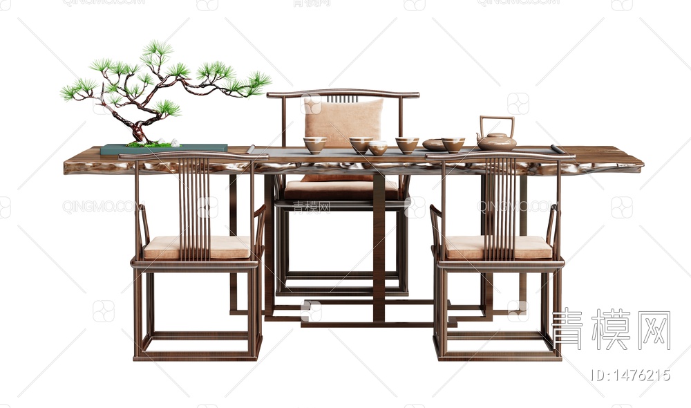 茶桌椅组合3D模型下载【ID:1476215】