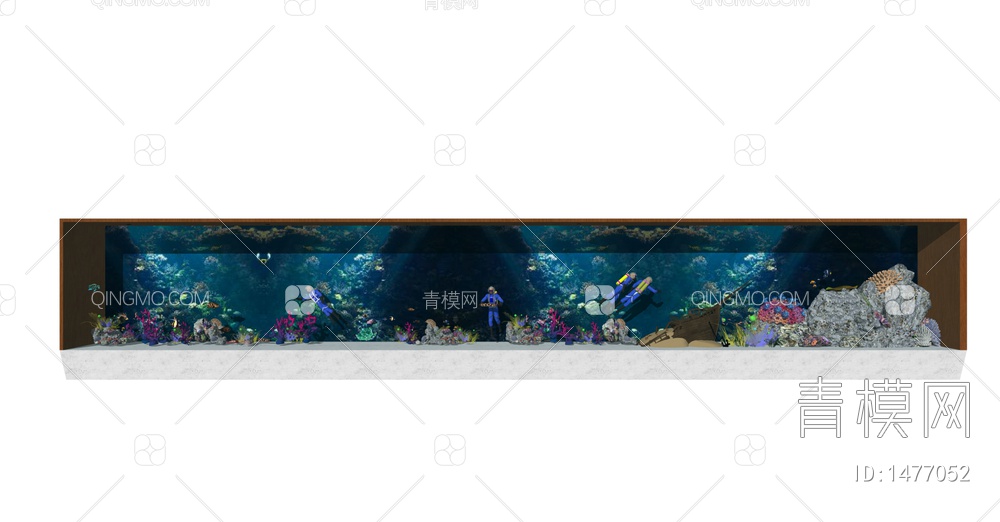 海洋珊瑚船坞潜水员展示柜SU模型下载【ID:1477052】