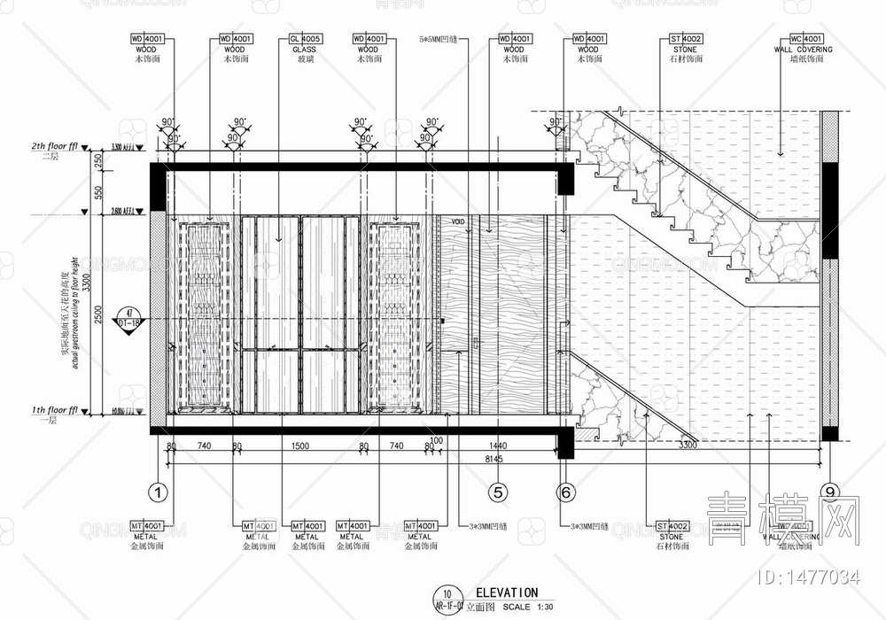 四层叠拼别墅CAD施工图 家装 别墅 豪宅 私宅 洋房 样板房【ID:1477034】