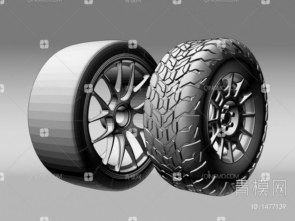 轮毂轮胎3D模型下载【ID:1477139】