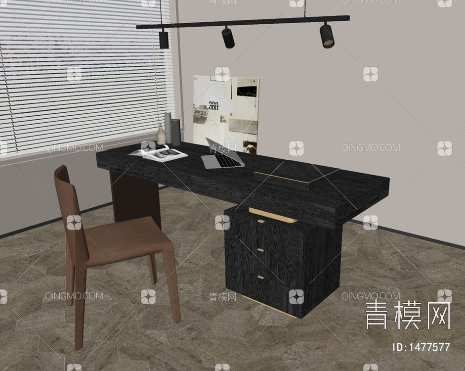 书桌椅 书台SU模型下载【ID:1477577】