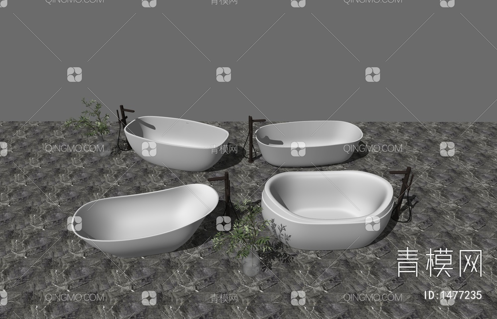 浴缸浴盆SU模型下载【ID:1477235】