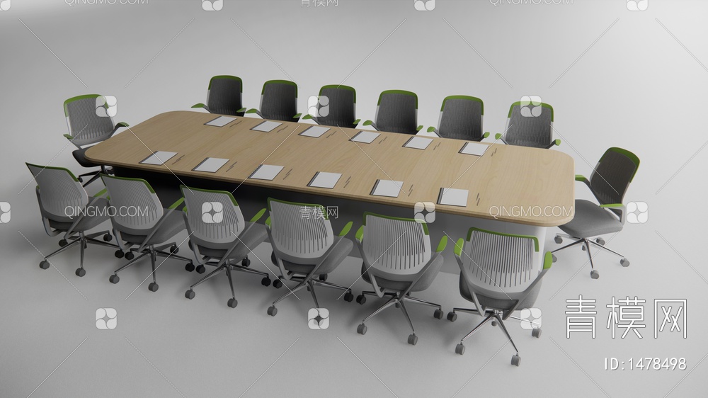 会议桌椅3D模型下载【ID:1478498】