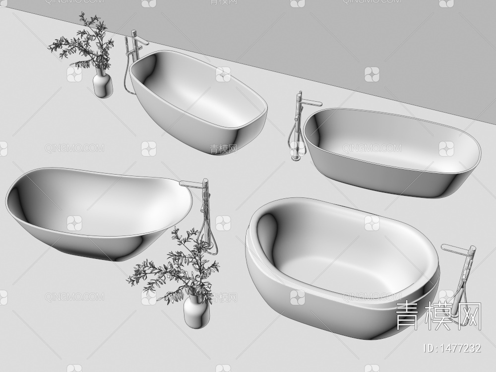 浴缸 浴盆3D模型下载【ID:1477232】