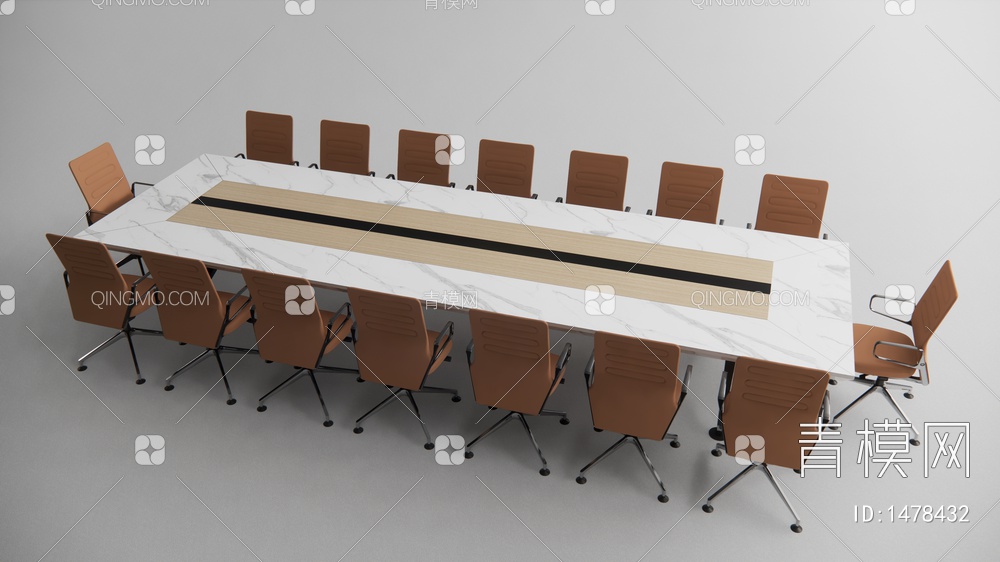会议桌椅3D模型下载【ID:1478432】