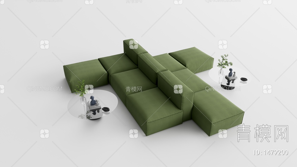 办公休闲沙发3D模型下载【ID:1479200】