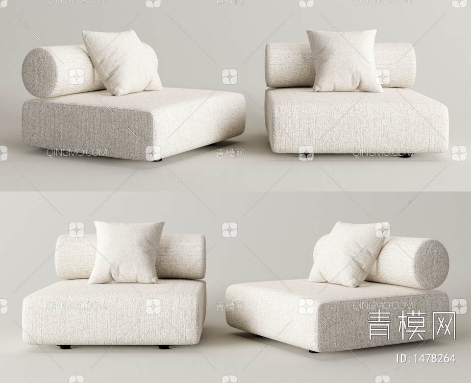 minotti单人沙发 休闲沙发3D模型下载【ID:1478264】