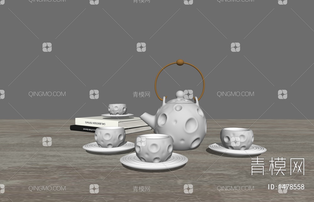 月球造型茶具SU模型下载【ID:1478558】