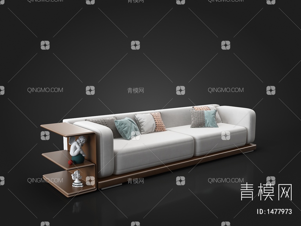 布艺双人沙发3D模型下载【ID:1477973】