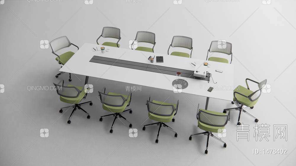 会议桌椅3D模型下载【ID:1478402】
