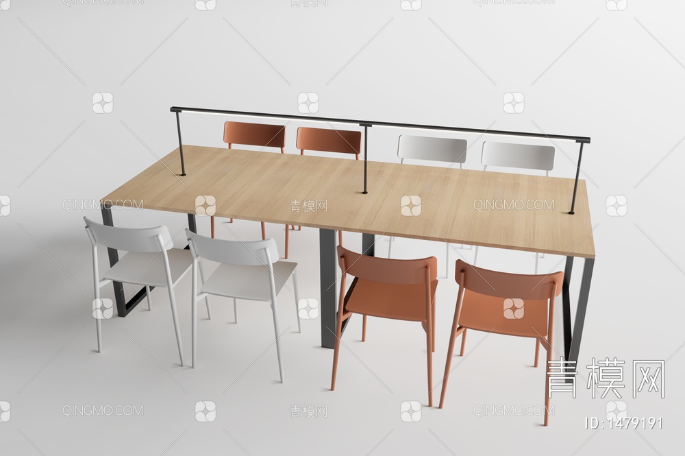 课桌椅3D模型下载【ID:1479191】