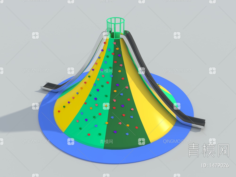无动力游乐设备火山攀岩、攀岩组合3D模型下载【ID:1479026】