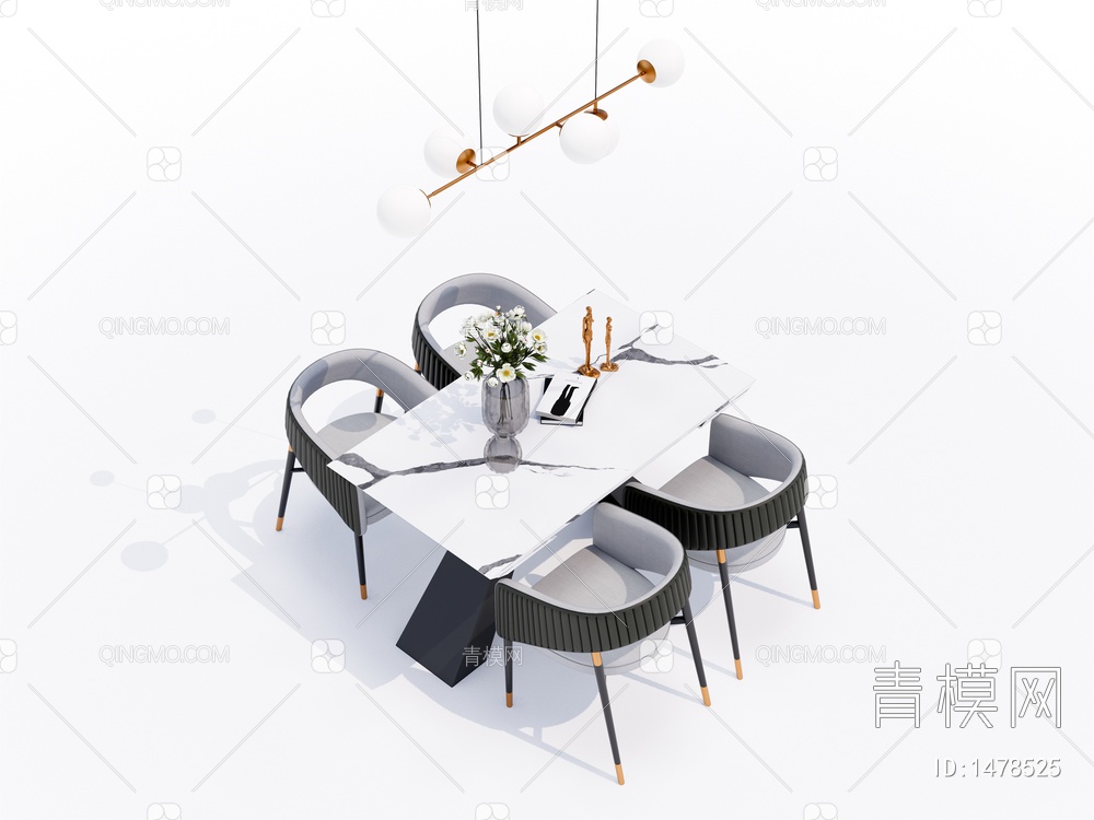 餐桌椅SU模型下载【ID:1478525】