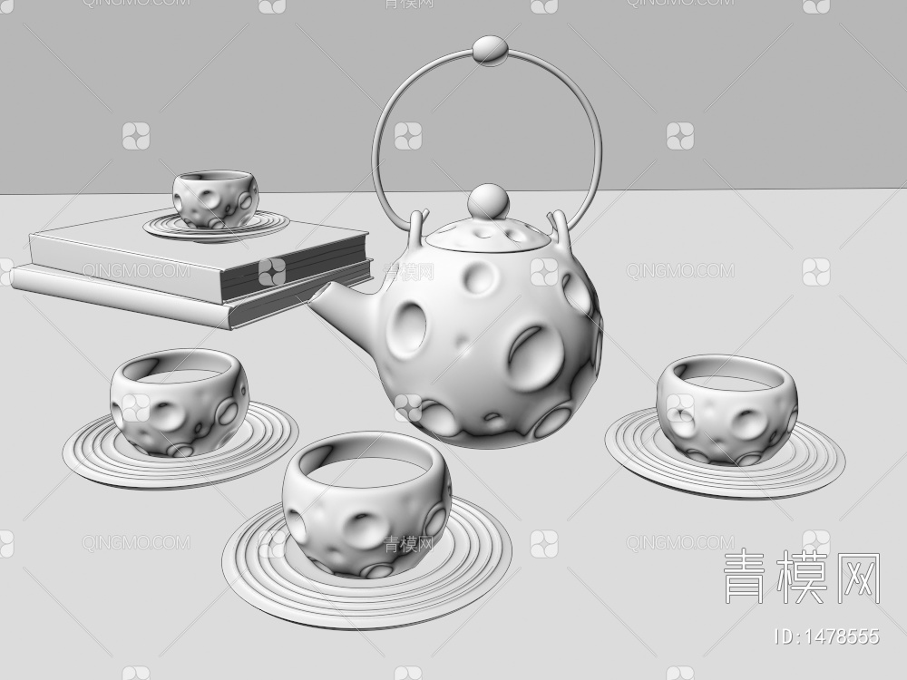 月球造型茶具3D模型下载【ID:1478555】