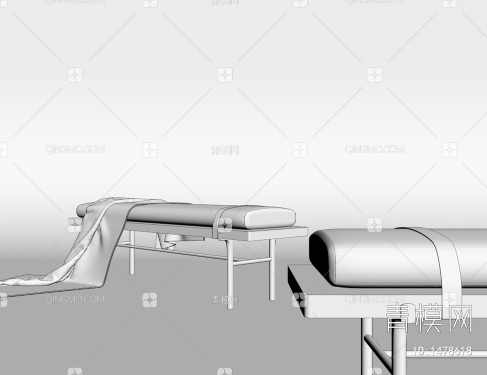 意大利 Molteni  TWELVE A.M.床尾凳,布艺床尾凳3D模型下载【ID:1478618】