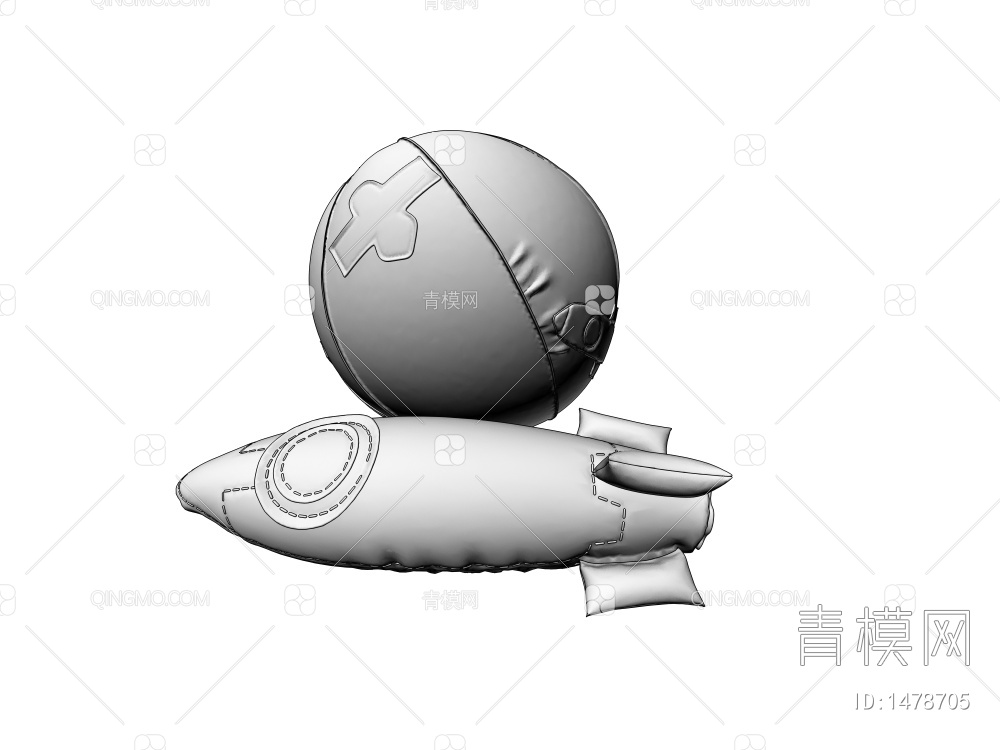 儿童玩具 布艺玩具 火箭 地球3D模型下载【ID:1478705】