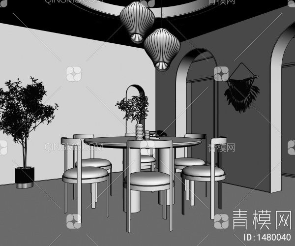 家居餐厅3D模型下载【ID:1480040】