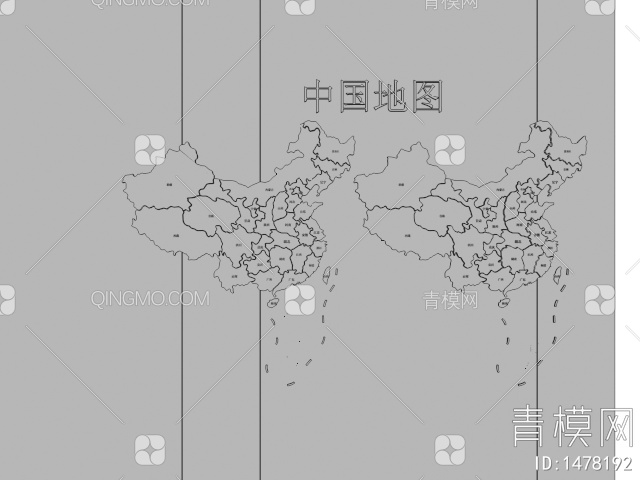 中国地图墙饰挂件 立体地图挂件3D模型下载【ID:1478192】