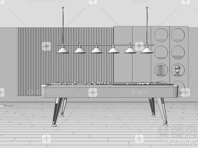 斯诺克桌球 桌球台 台球桌 摆件3D模型下载【ID:1478198】