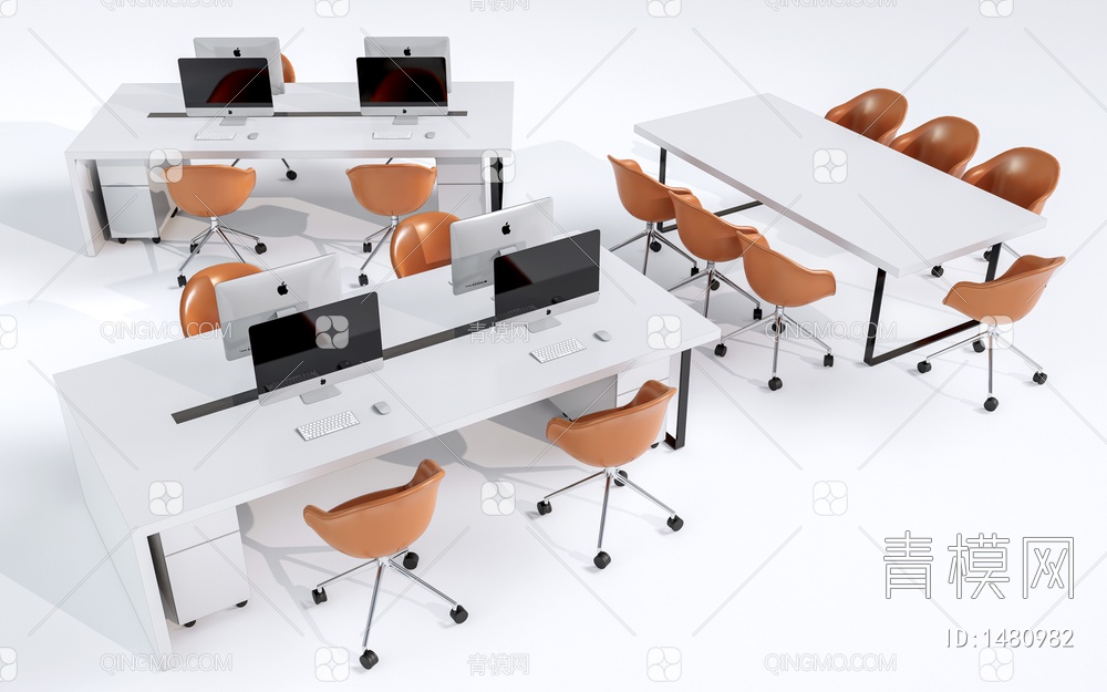 办公桌椅 办公家具 会议桌椅SU模型下载【ID:1480982】