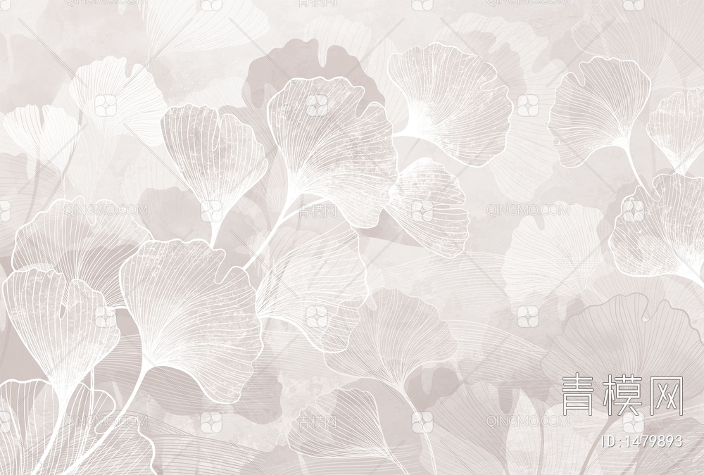 植物墙纸，银杏叶墙纸贴图下载【ID:1479893】
