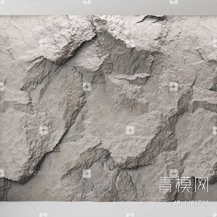 岩石背景墙3D模型下载【ID:1481744】
