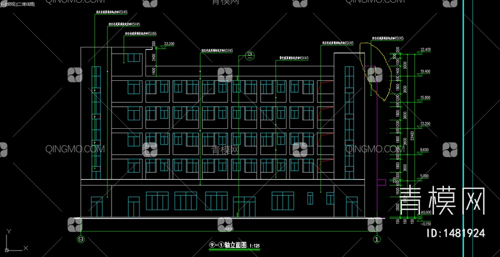 宿舍楼饭堂 施工图【ID:1481924】