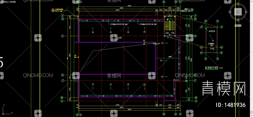 宿舍楼饭堂施工图【ID:1481936】