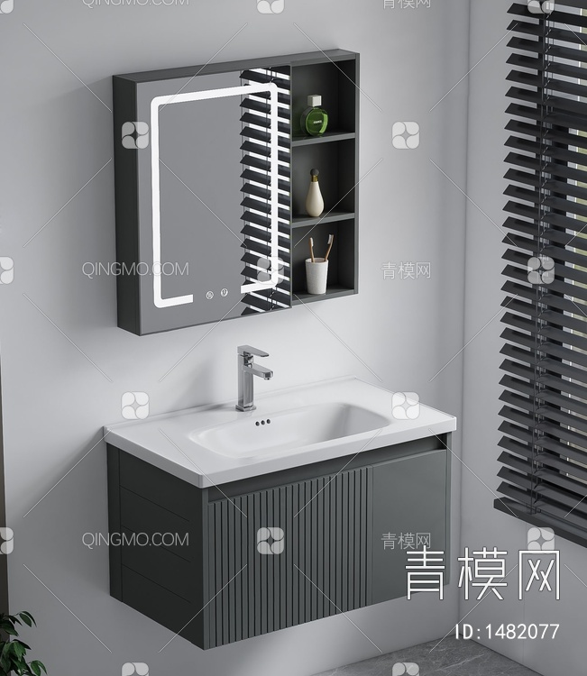 浴室柜台盆3D模型下载【ID:1482077】