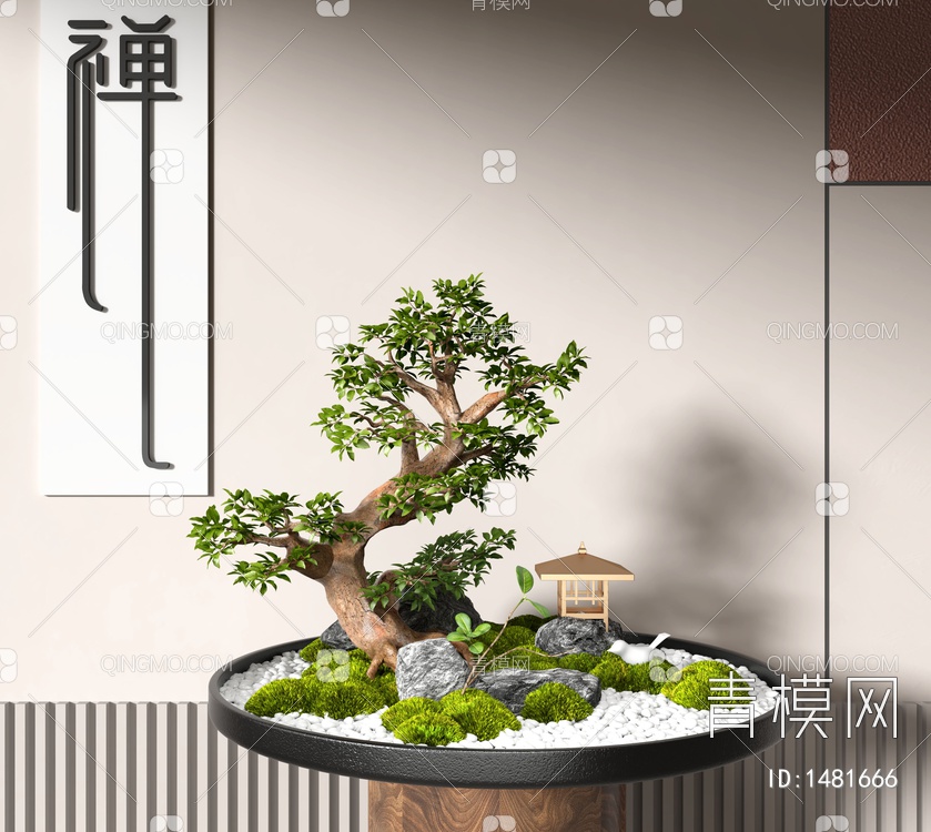 苔藓盆栽3D模型下载【ID:1481666】