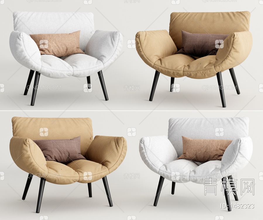 休闲单人沙发 休闲沙发 懒人沙发3D模型下载【ID:1482323】