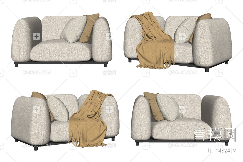 Poliform单人沙发 休闲沙发SU模型下载【ID:1482419】