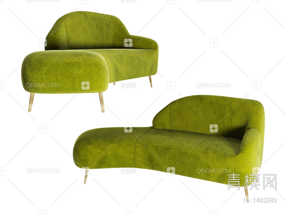 双人沙发3D模型下载【ID:1483280】