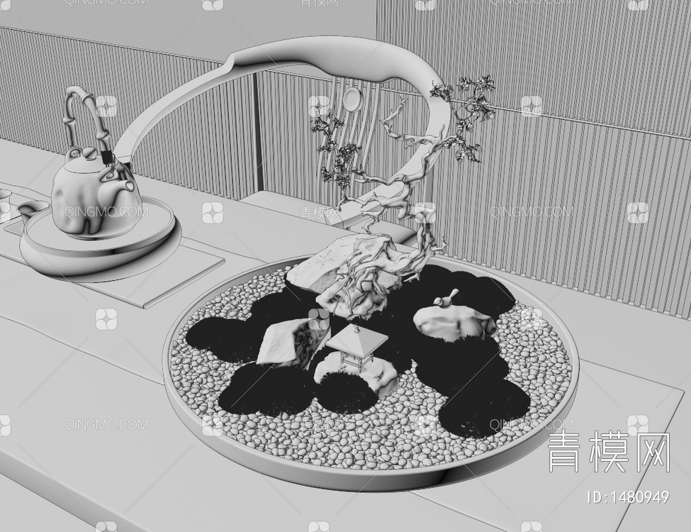苔藓盆栽3D模型下载【ID:1480949】